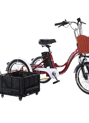 3 Wheel Electric Tricycle Cargo Bike 20 Inch 350w 48v Family Electric Wheel For Bicycle For Women Man Adult With Pull Basket - Riparo82