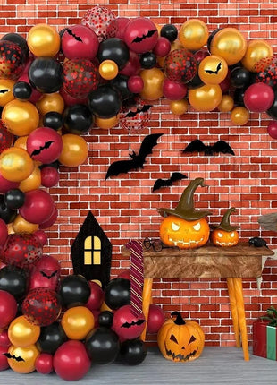 Halloween Bat Balloon Garland Arch Kit Black Orange Ballon 3D Bat Spider Sticker Eye Pumpkin Halloween Party Decoration Supplies - Riparo82