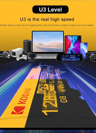 KODAK Micro Card Driving Recorder 128GB Micro SD Memory Card per telefono cellulare PC auricolare altoparlante HD Camera Game Switch