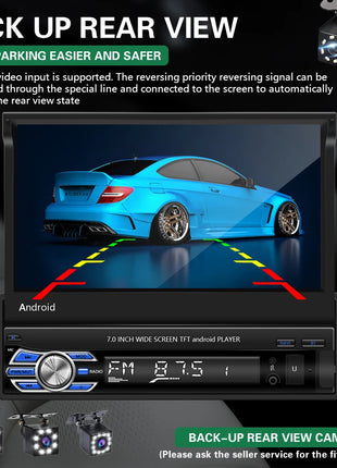 Hikity 2+64G Android Car Radio carplay Autoradio 1Din 7'' Touch Screen Car Multimedia Player GPS Navigation Wifi Auto Bluetooth - Riparo82