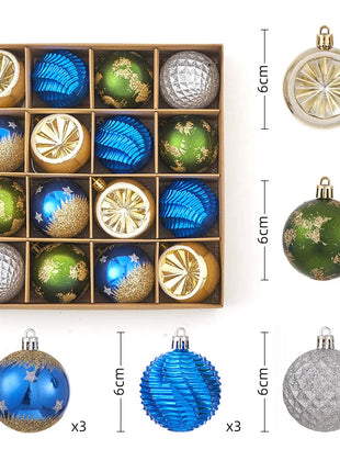 Nuovi 42 set di decorazioni natalizie Palline verniciate elettrolitiche, palline di plastica, decorazioni per finestre, pendenti per albero di Natale - riparo82