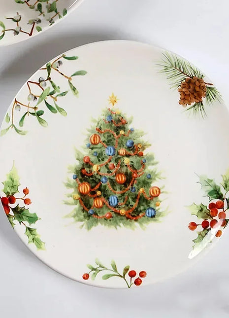 Squisita cena di Natale Piatti creativi Piatto da bistecca in ceramica Pasta sana sottosmalto Posate personalizzate Regalo Forniture da cucina - riparo82
