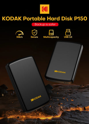 KODAK HDD Disco rigido esterno portatile da 2,5" 500 GB/1 TB USB 3.0 Archiviazione da gioco da 5 Gbps compatibile per PC, Mac, PS4, desktop, MacBook