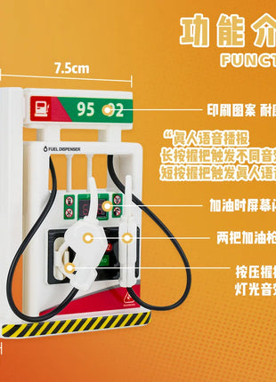Modello di macchina per il rifornimento della luce e del suono simulato per bambini, giocattolo per l'educazione della prima infanzia, decorazione della scena dell'erogatore di carburante - riparo82