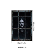 Halloween Curtain Backdrop with Female Ghost Design used for Creating A Terrifying Atmosphere In Indoor/Outdoor Party Decor - Riparo82