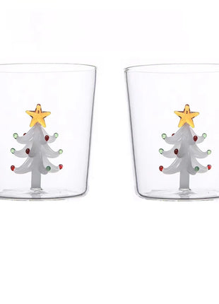 FOME Tazza di vetro creativa 1/2 pezzi Albero di Natale Caffè resistente al calore Tazza da latte Tè Tazza da caffè espresso Regali di Natale per ragazza - riparo82