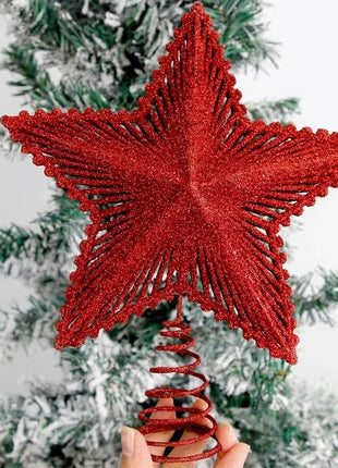 25 centimetri Albero Di Natale Top Glitter Oro Argento Stella Casa Ornamenti Per L'albero Di Natale Decorazione Di Natale Per La Casa 2024 Natal Capodanno 2025 - riparo82