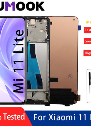 Display AMOLED Per Xiaomi Mi 11 Lite LCD M2101K9AG M2101K9 Touch Screen Digitizer Assembly Per Xiaomi Mi 11 Lite 5G Display LCD - riparo82