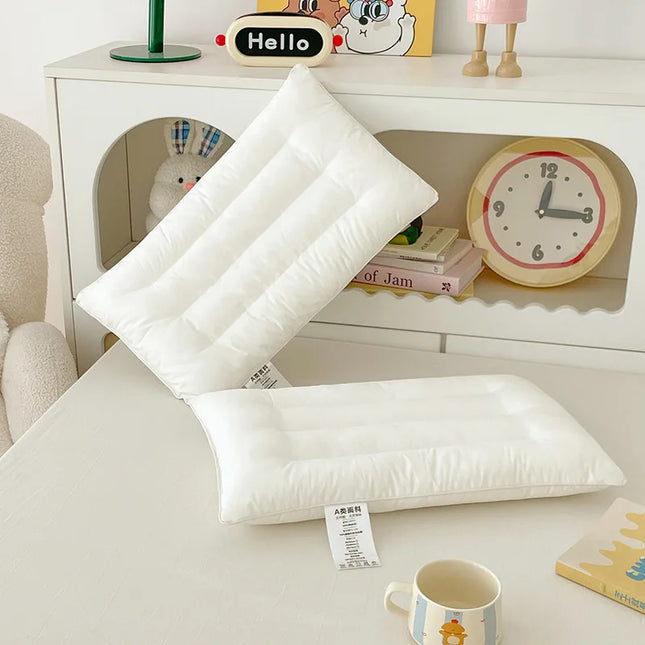 Soft Low Neck Pillow Help Sleep and Protect The Pillow Neck Household Soybean Fiber SPA Massage Pillow for Sleeping Almohada 이불