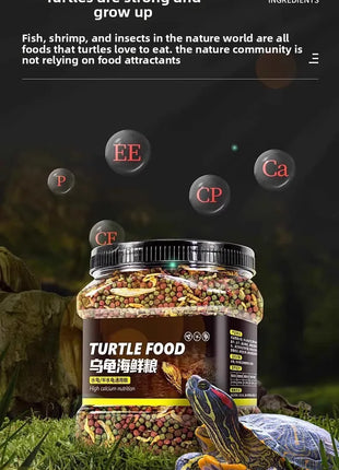 GEN CLIMB Turtle Food with Dried Shrimp&Mealworms-All-in-One Floating Pellets for Aquatic Turtles(Red-Eared Slider,Pond Turtle) - Riparo82
