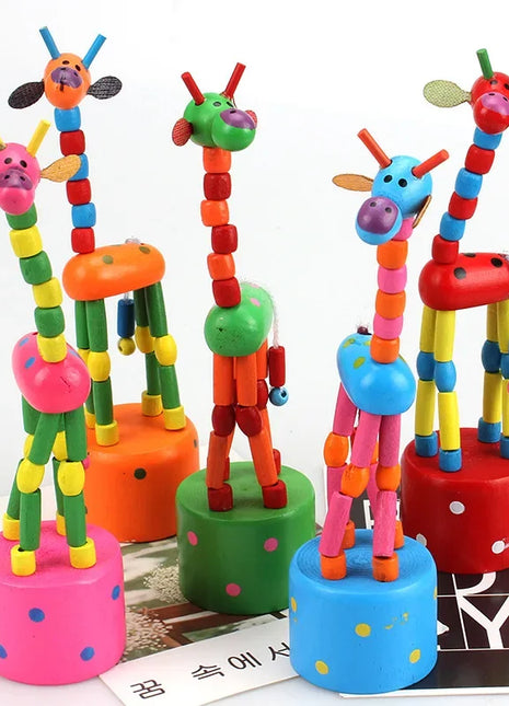 Giocattolo educativo Montessori Giocattoli in legno per bambini Esercizio di apprendimento precoce Dita del bambino Materiali flessibili Regalo giocattolo giraffa - riparo82