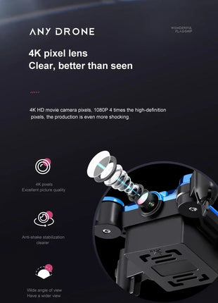 802 Mini Drone 4K 1080P HD Camera WiFi Fpv Pressione dell'aria Mantenimento dell'altitudine Professionale Pieghevole Quadcopter RC Drone Giocattoli per bambini Regalo - riparo82