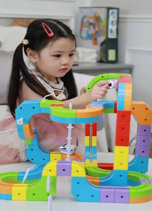 Set di vagoni con pista magnetica elettrica - Giocattolo puzzle per bambini versatile Blocchi magnetici antigravità Veicolo da gioco Regalo di compleanno - riparo82