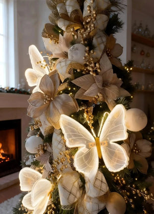 Farfalle a LED per matrimoni, apertura e chiusura automatica, ali luminose realistiche, arredamento perfetto per feste e Natale - riparo82
