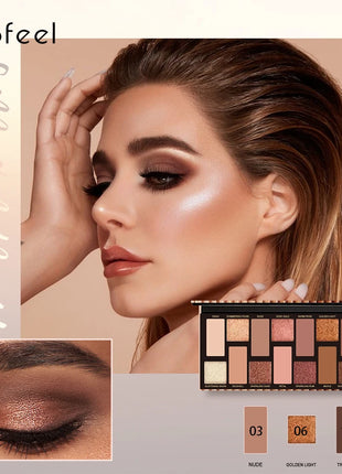 POPFEEL 16-Color Matte and Pearl Eyeshadow Palette-High Pigment,Pink and Earth Tones for Brightening and Enhancing Eye Makeup。 - Riparo82