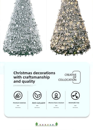1.5/1.8/2.1M Pieghevole Albero Di Natale Atmosfera Domestica Decorazioni Di Natale Con PVC Floccato Centro Commerciale Ornamento Regali di Capodanno