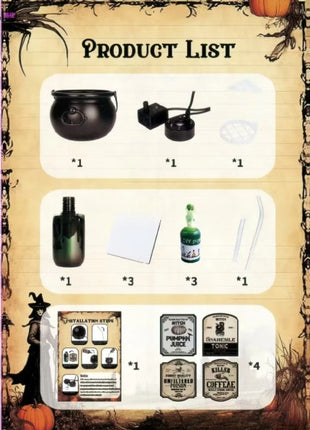 Halloween Decoration Room Decoration Magic Floating Bottle Wizard Bowl Diffuser Spooky Ghost Props Indoor Home Bar Decor - Riparo82