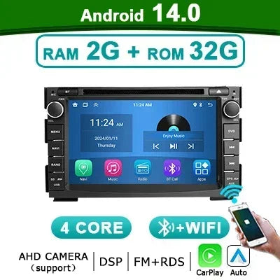Wireless Carplay Android 14 Auto 7'' autoradio For KIA Ceed Venga 2010-2016 Android AUTO 2din Car Radio Multimedia Screen 4G LTE - Riparo82