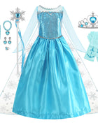 Disney Frozen Elsa Regina delle nevi Abito da principessa Costume da ragazza Halloween Bambini Gioco di ruolo Carnevale Bambini Compleanno Abito da festa