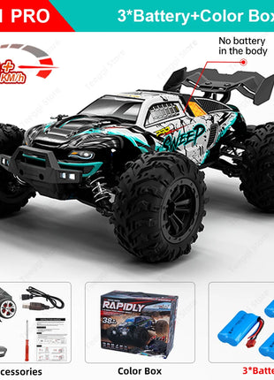 Teeggi 16101 /16102 PRO 1:16 Auto RC ad alta velocità con luce LED Drift 70KM/H 4WD RC Off-Road Car Monster Truck Giocattolo per i regali del capretto