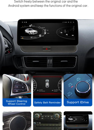 10.25Snapdragon 665 Wireless Carplay AutoRadio Android 14 For Audi Q5 2009-2016 Stereo Screen GPS Navigation Multimedia HeadUnit - Riparo82