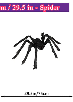 200cm Halloween Spiders Outdoor Decoration Halloween Plush Spiders Giant Spider for Indoor Outdoor Garden Party Decoration - Riparo82