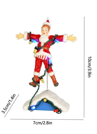 LED Musica natalizia Casa di popcorn Decorazione natalizia Scena Villaggio Statua rotante Decorazioni natalizie per la casa Decorazioni per il desktop Regalo di Natale per bambini