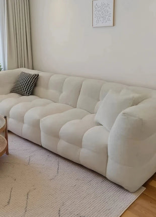 Divano Modulare a Fila Dritta con Design Divisibile, Morbido Divano in Pile Berber, Comodo Divano per Soggiorno, Accessori per Arredamento Casa e Appartamento