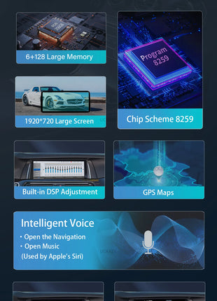 Uckazy 8 Core Wireless Carplay AutoRadio Android 14 For BMW 5 Series F10 F11 2010-2016 CIC NBT Car Multimedia Screen Player GPS Navigation Stereo Carplay Audio - Riparo82