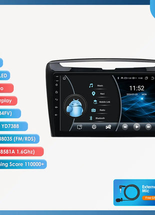 2din Android Car Radio Multimedia GPS for Lancia Ypsilon 2006 -2020 GPS Autoradio Wireless CarPlay Intelligent Screen Player DSP