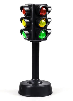 Semafori bifacciali simulati Lampada per segnaletica stradale Segnali per attraversamenti pedonali con base Giocattoli per l'apprendimento precoce per ragazzi e ragazze - riparo82