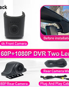 Dash Cam for Audi A1 A3 A4 A5 A6 A7 A8 Q2 Q3 Q5 Q7 Q8 TT RS S 2016 to 2025,4K Dashcam Wifi Dash Camera for Audi,Dvr in the Car - Riparo82