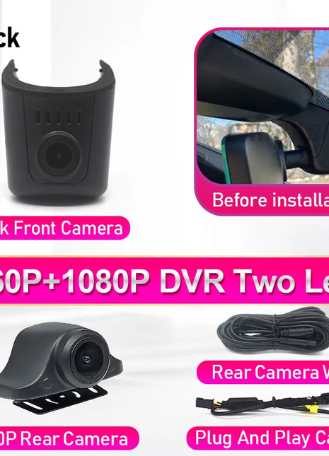 Dash Cam for Audi A1 A3 A4 A5 A6 A7 A8 Q2 Q3 Q5 Q7 Q8 TT RS S 2016 to 2025,4K Dashcam Wifi Dash Camera for Audi,Dvr in the Car - Riparo82