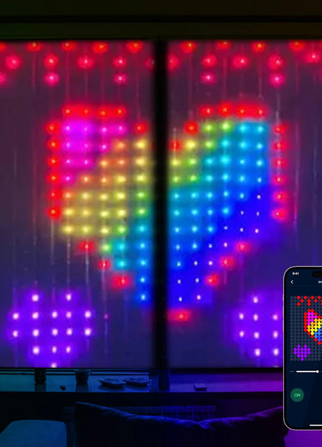 RGBIC Lampada per tende a LED APP Controllo Bluetooth Tenda USB Spina per tende con telecomando Luci a corda per decorazioni della stanza - riparo82