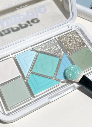 Mint diffuse pink blue small pink frame nine-color eyeshadow palette low saturation clear mint green pearl matte gentle pure des - Riparo82