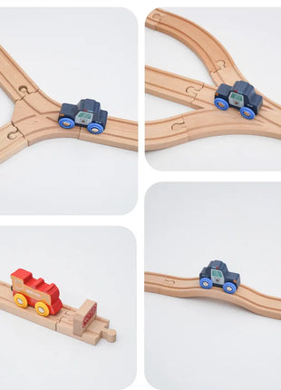 NUOVO Set di binari in legno Pacchetto di espansione per binari in legno di faggio Set di binari ferroviari adatti per tutte le marche Treni Giocattoli per regali per bambini