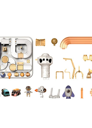 Modello di vagone da corsa Spazio Animali aerospazziali Giocattoli educativi Bambini Treno Pista Avventura Cervello Gioco interattivo meccanico - riparo82