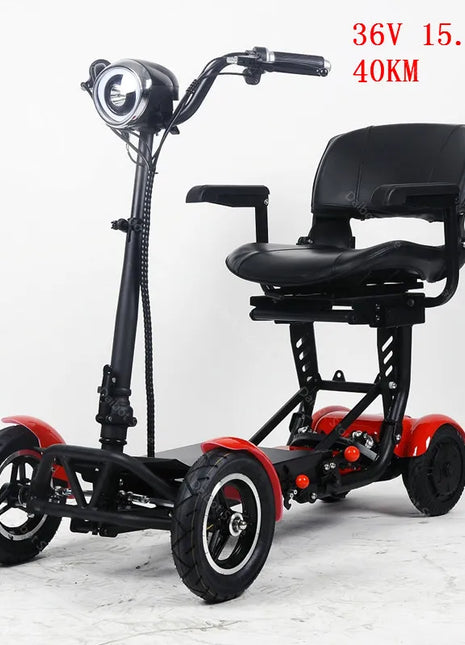 4 Wheel Folding Electric Scooter For Disabled Double Motor 250W 36V Foldable Travel Mobility Scooter Adult With Reverse - Riparo82