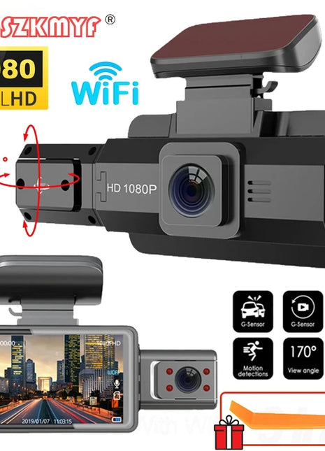 3 Inch Dash Cam For Cars 1080P Inside Video Recorder Car WIFI Camera for Vehicle Night Vision Car DVR Black Box Car Assecories - Riparo82