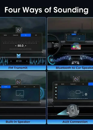 11.3 inch 4K Car DVR Wireless Carplay Android Auto Upgrade 360° Rotating Camera Dash Cam Video Recorder GPS Navigation Dashboard - Riparo82