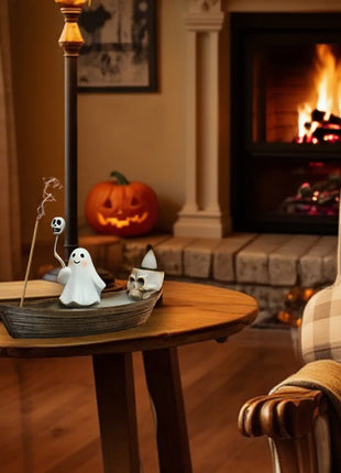 Halloween new resin ghost ship aromatherapy home desktop decoration ghost ship return incense rack burner - Riparo82