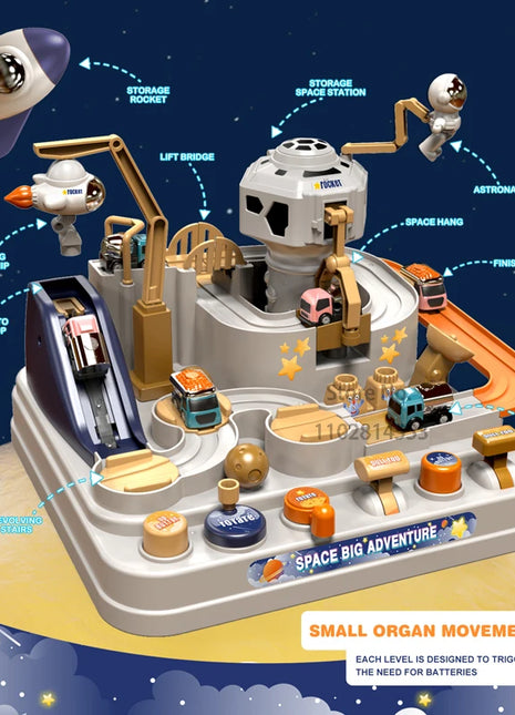 Modello di vagone da corsa Spazio Animali aerospazziali Giocattoli educativi Bambini Treno Pista Avventura Cervello Gioco interattivo meccanico - riparo82