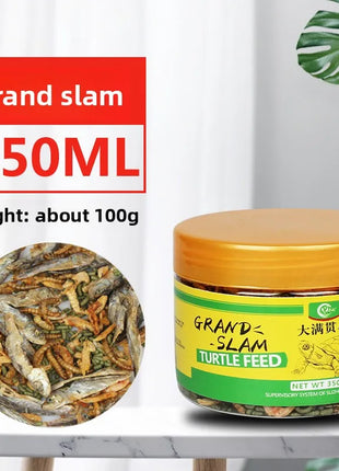 SW Grand Slam Turtle Food - with Dried Shrimp for Red-Eared Sliders, Semi-Aquatic Turtles & Hatchlings (350ml/750ml) - Riparo82
