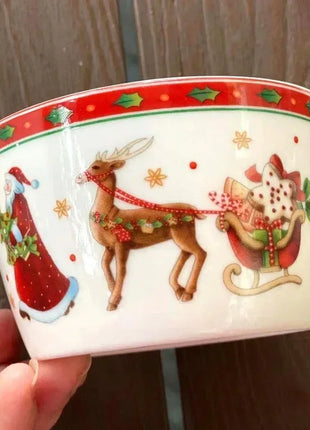 Set di piatti natalizi in ceramica ad alta temperatura, albero di Natale, piatto per cibo occidentale, bella tazza da caffè, ciotola, set natalizio di varietà ricca - riparo82