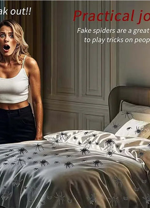 4.5x5cm Artificial Plastic Spiders Mini spider Black Fake Spiders Halloween Prank Props for Halloween DIY Party Decoration - Riparo82