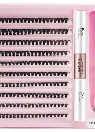 10D/20D/30D Fake Eyelashes Extensions Kit Lash Bond and Seal False Eyelashes Makeup Set DIY Long Lashes Clusters Make up Tool - Riparo82