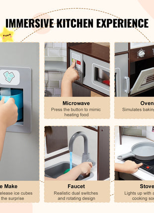 SucceBuy Play KitchenToys Set Accessori per utensili da cucina per bambini con macchina per il ghiaccio per giocattoli per bambini Regali di compleanno per ragazze in età prescolare - riparo82