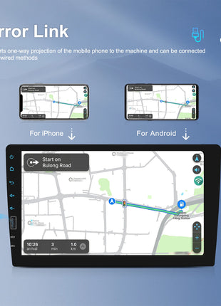 Hikity 9'' Car Stereo Radio 1 Din Carplay Android auto autoradio with Bluetooth FM Radio Receiver Support Mirror Link USB - Riparo82
