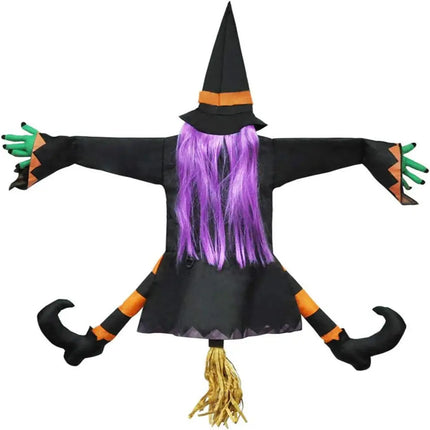 Halloween Crashing Witch Into Tree Outdoor Decoration Classic Flying Witch Pendant Decor for Yard Lawn Patio Porch Decorations