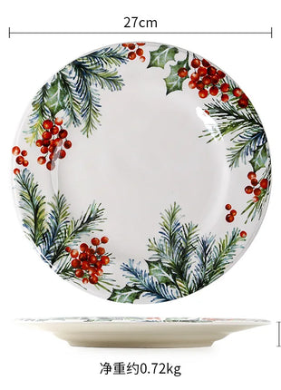 Set di stoviglie in ceramica serie Goblin Piatto da pranzo grande Vassoio rettangolare Stoviglie natalizie Piatti da bistecca Piatti da dessert Ciotola Tazza Tazza - riparo82